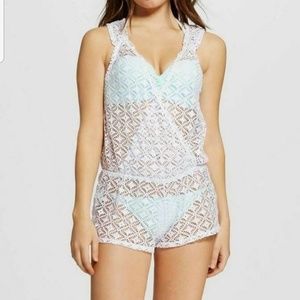 Xhilaration swimsuit romper coverup xs new white